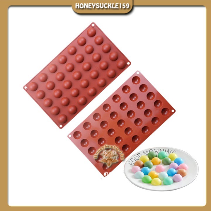 [Ảnh Thât+Video]Khuôn Silicon Đổ Socola/Thạch/Đá/Kẹochipchip/Pudding Hình Tròn 35 Bán Cầu Mini