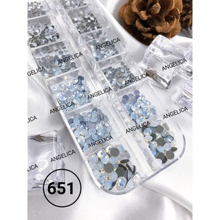 Đá chân lưới 651 màu nước gạo siêu sáng - 14 khía