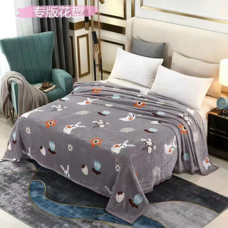 Chăn nỉ tuyết sữa hàng đẹp dày mịn kích thước 200x230cm