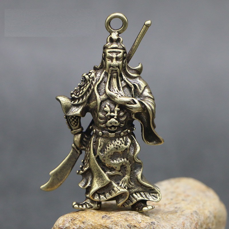 Tượng Quan công mini bằng đồng thau chế tác thủ công dùng để trang trí bàn làm việc oto đem lại may mắn tài lộc | BigBuy360 - bigbuy360.vn