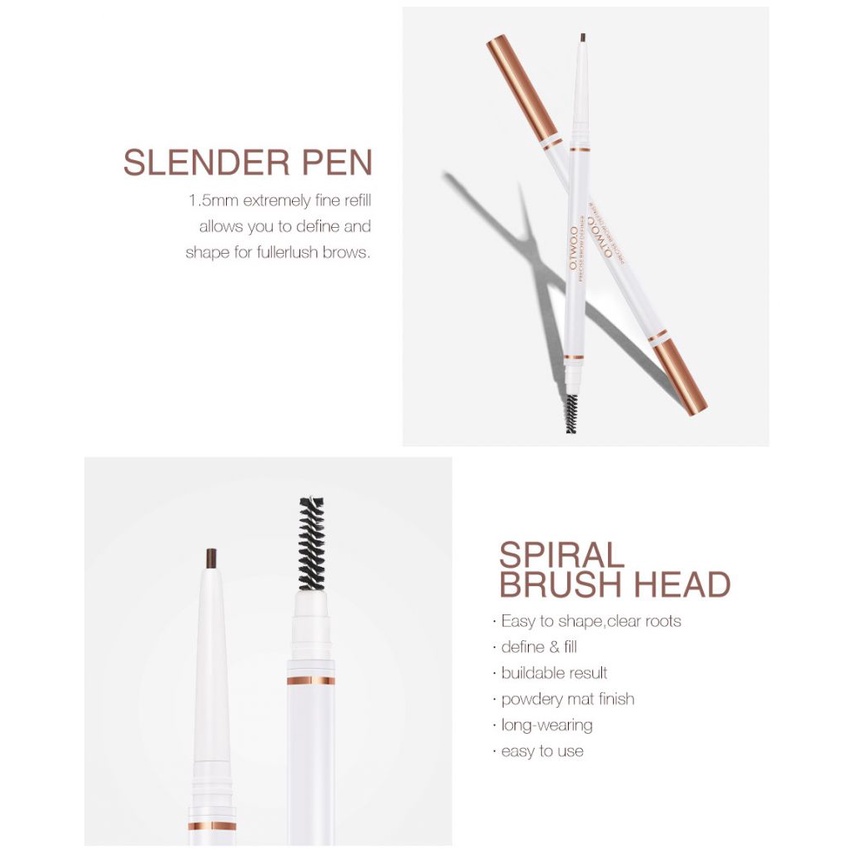 Sẵn Sàng Cổ O.TW O.O Lâu Dài Đôi Kết Thúc Bút Chì Kẻ Lông Mày Chống Thấm Nước Không Chóng Mặt Cực Tốt Xoay Được Bút Kẻ Lông Mày Cá Tuyết