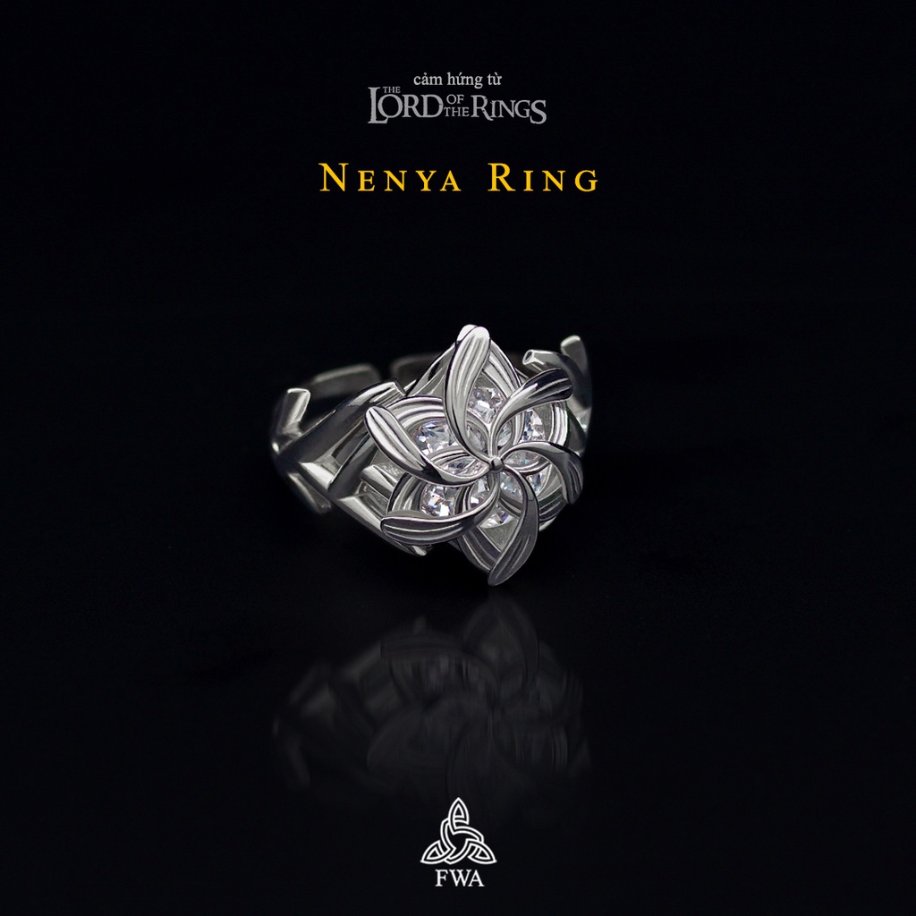 Nhẫn bạc nữ FWA Nenya Ring - Chúa tể chiếc Nhẫn