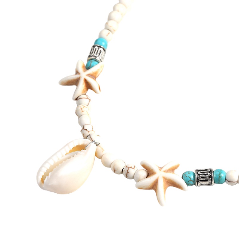 Vòng Cổ Choker Bằng Đá Tự Nhiên Mặt Hình Vỏ Sò Và Sao Biển Phong Cách Bohemian Thời Trang Cho Nữ