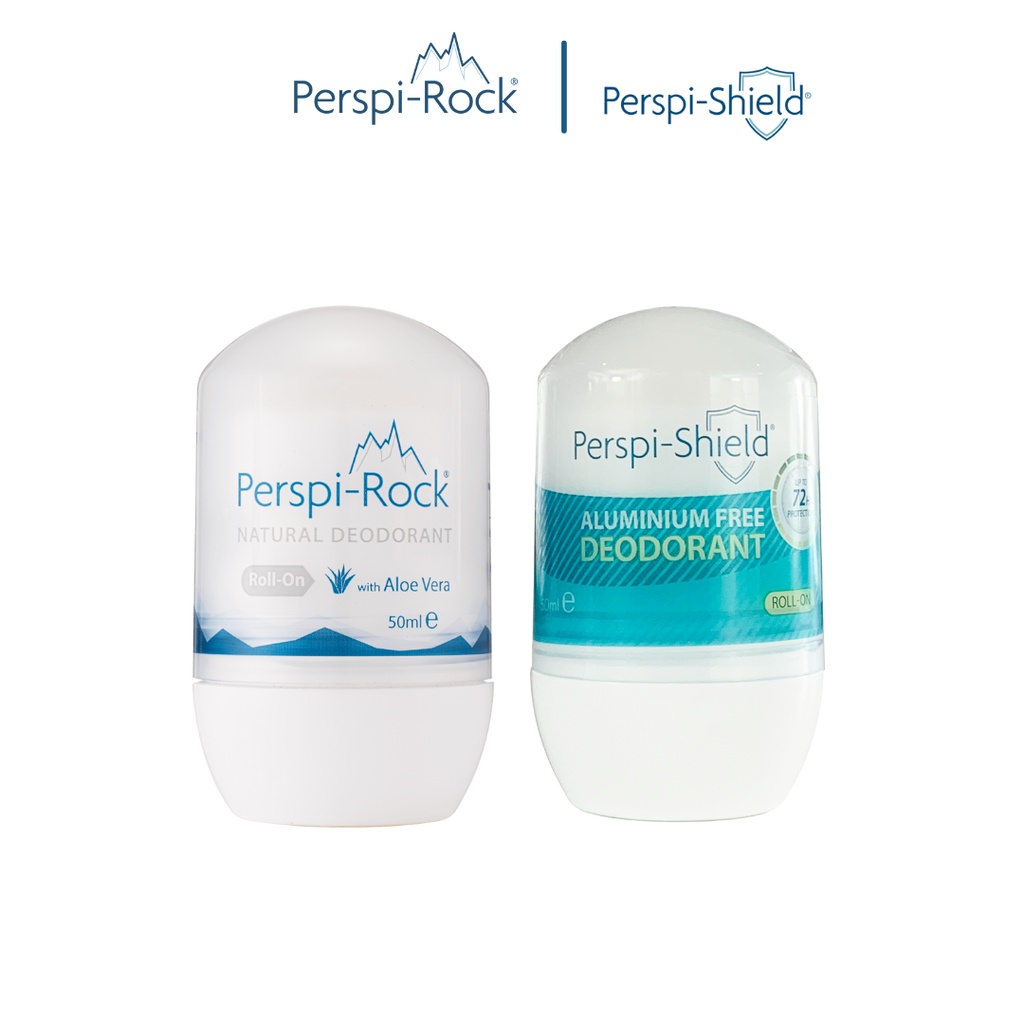 Combo Lăn khử mùi Perspi-Rock 50ml + Lăn khử mồ hôi 72h không muối nhôm Perspi-Shield 50ml
