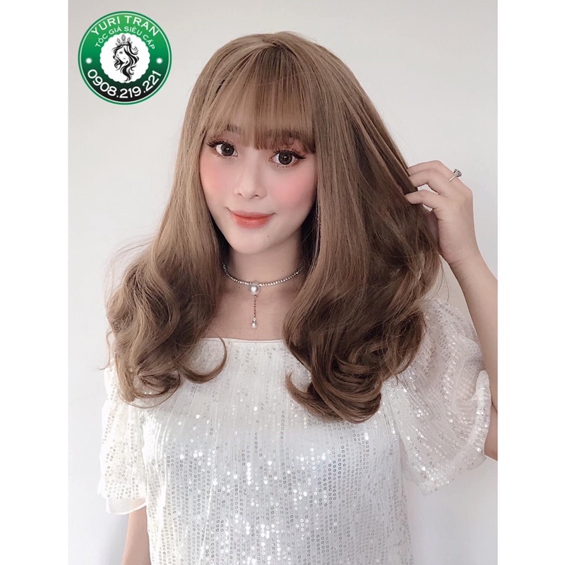 . KIỂU DÁNG XOĂN ĐUÔI 45 cm . MÀU ĐỘC QUYỀN SIÊU TRẮNG DA. TẶNG KÈM LƯỚI TRÙM