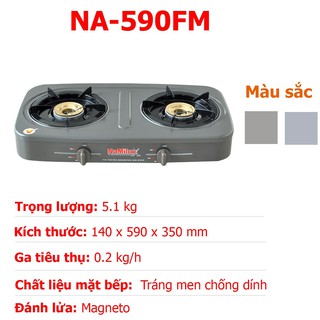 Bếp gas đôi Namilux NA-590FM (Mặt bếp men cao cấp) - HÀNG CHÍNH HÃNG