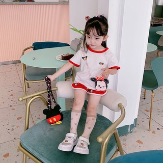 Bộ Quần Áo Thể Thao Tay Ngắn Vải Cotton Nguyên Chất Thời Trang Mùa Hè Cho Bé Gái 1-8 Tuổi