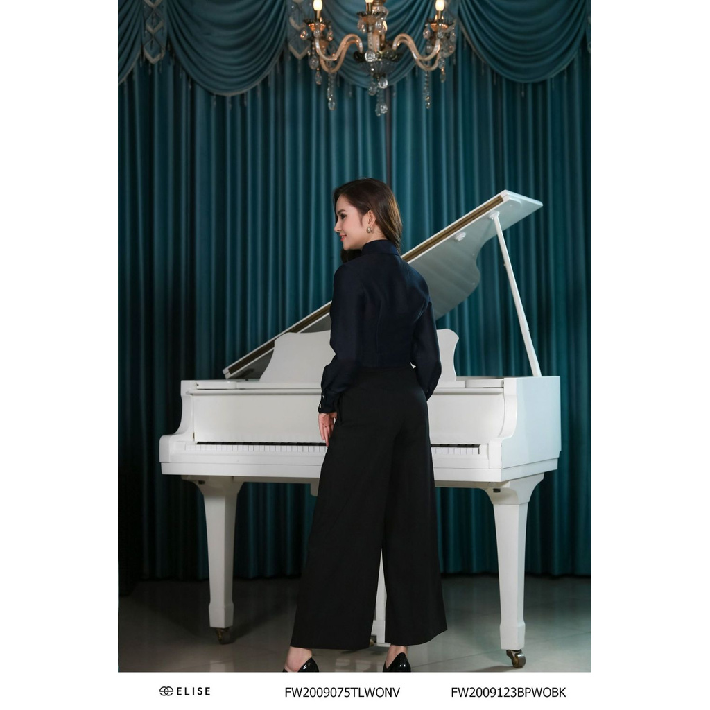 Quần suông đen ống rộng Elise | BigBuy360 - bigbuy360.vn