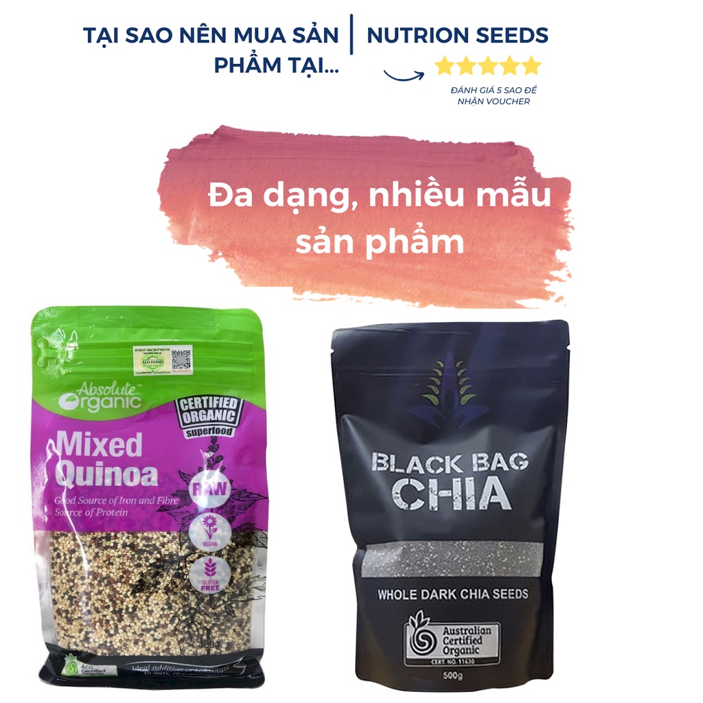 Hạt Diêm mạch trắng White Quinoa Absolute Organic 1kg