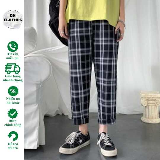 Quần baggy ống ộng kẻ caro năng động thoải mái-cam kêt Vải đẹp nhất thị trường -Đổi trả free nếu không ưng hoặc hàng lỗi