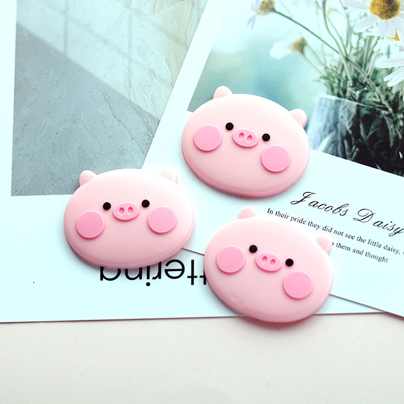 Set 5 Phụ Kiện Trang Trí Cốc/Điện Thoại Hình Chú Heo Hồng Dễ Thương