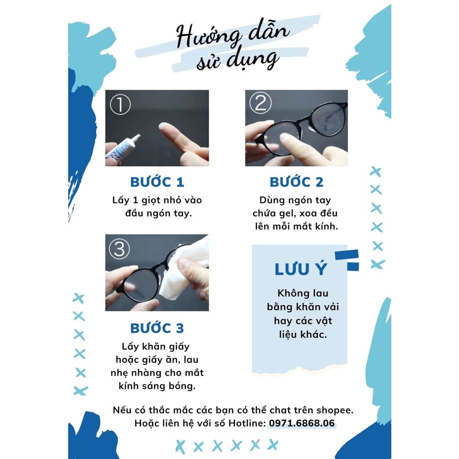 Gel lau kính Anti Fog chống bám hơi nước của Nhật Bản chống sương mù chống mờ kính cận kính râm