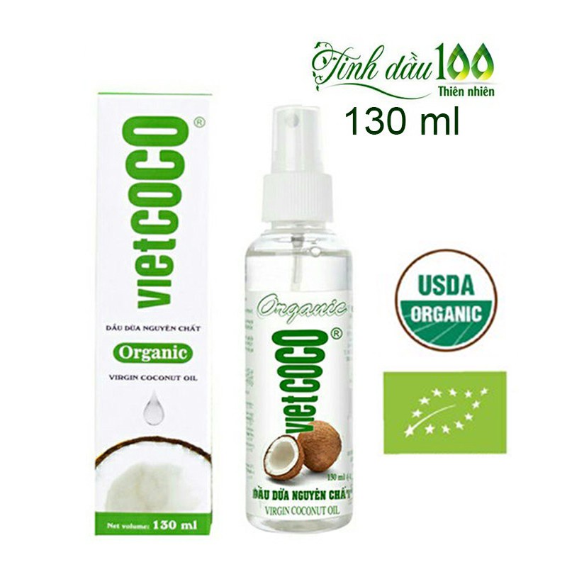 Dầu dừa nguyên chất Vietcoco 130ml Chai Xịt