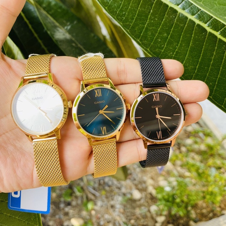 Đồng hồ Nữ Casio LTP-E157, đồng hồ chính hãng, dây mesh , thiết kế tối giản
