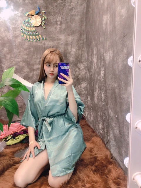 Áo choàng ngủ phi lụa nhiều màu | BigBuy360 - bigbuy360.vn