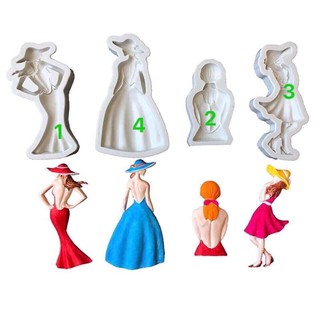 Khuôn làm bánh rau câu 4D Silicone hình cô gái.