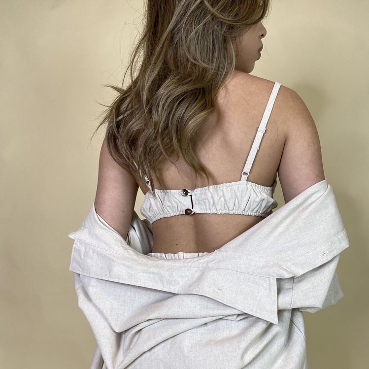 AMEGON Áo Croptop Linen Kiểu Bra ARI BRA