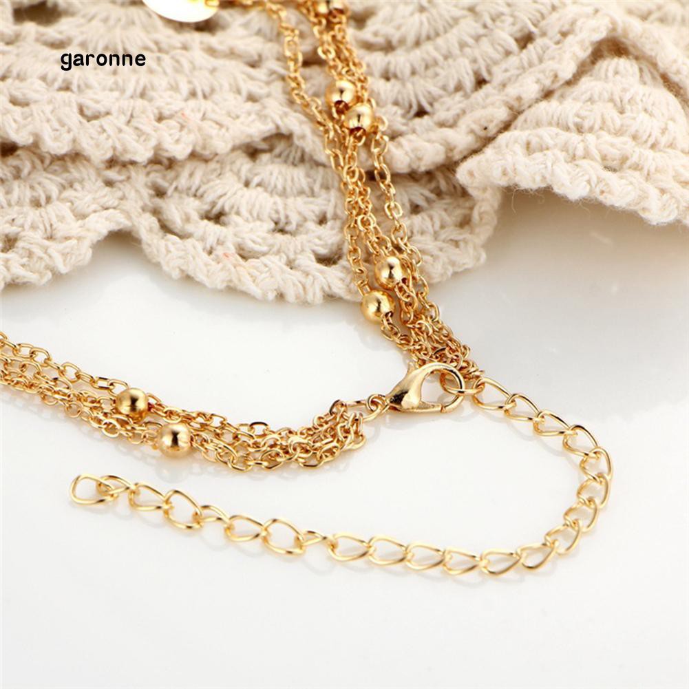 Dây Chuyền Nhiều Lớp Đính Mặt Trăng Lưỡi Liềm Phong Cách Boho