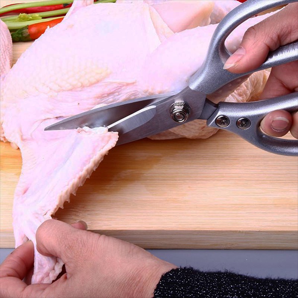 Kéo Cắt Gà Kéo Nhật Làm Bếp Đa Năng Cán Thép Cắt Vải Cắt Giấy SK5 Siêu Sắc Size Lớn 23 cm