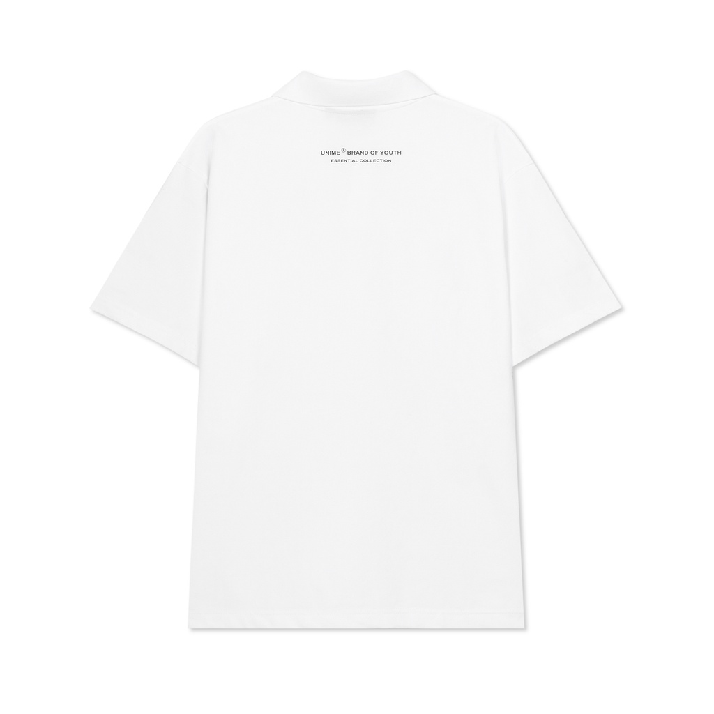 Áo Polo Basic Nam/Nữ vải cá sấu 100% cotton thoáng mát - Trắng