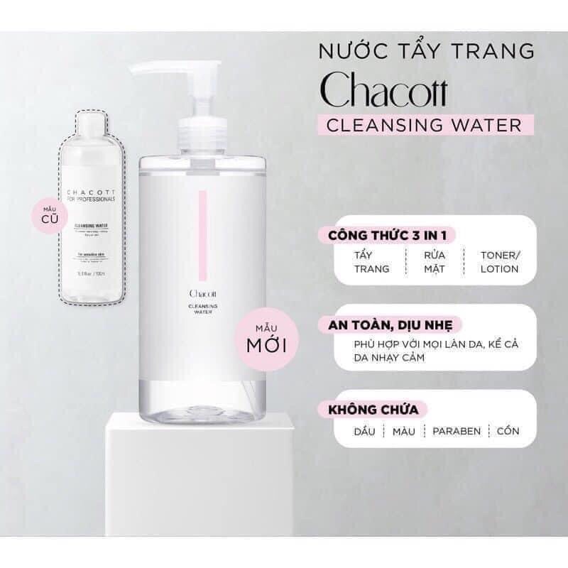 (Mẫu mới- Đủ Bill) Nước Tẩy Trang Chacott For Professionals 500Ml