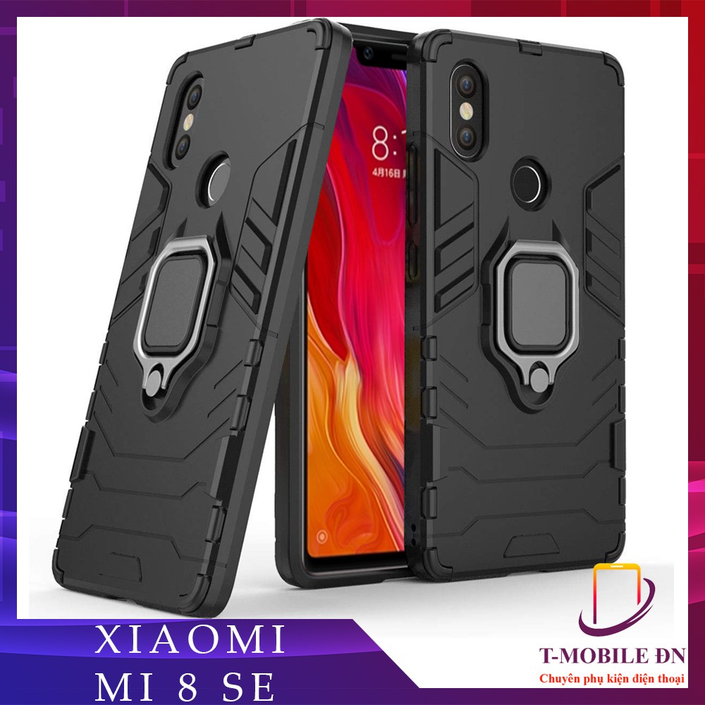 Ốp lưng Xiaomi Mi 8 / Mi 8 SE iron man chống sốc kèm nhẫn iring chống xem video