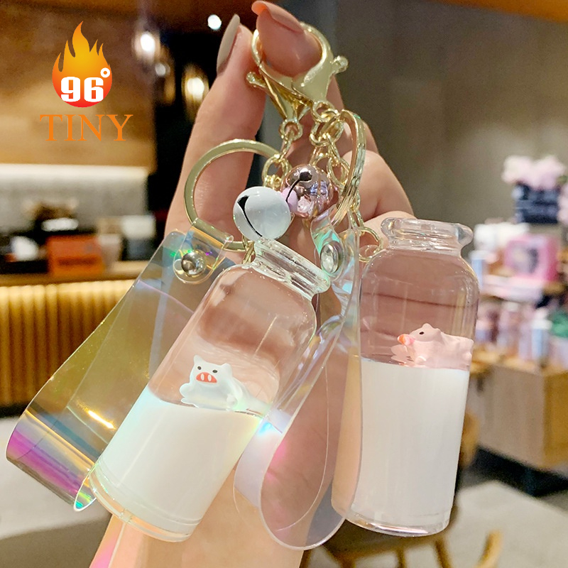 Móc khóa Lợn con trong bình sữa, phù hợp treo móc khóa oto, xe máy, móc cặp sách, túi xách, balo siêu cute