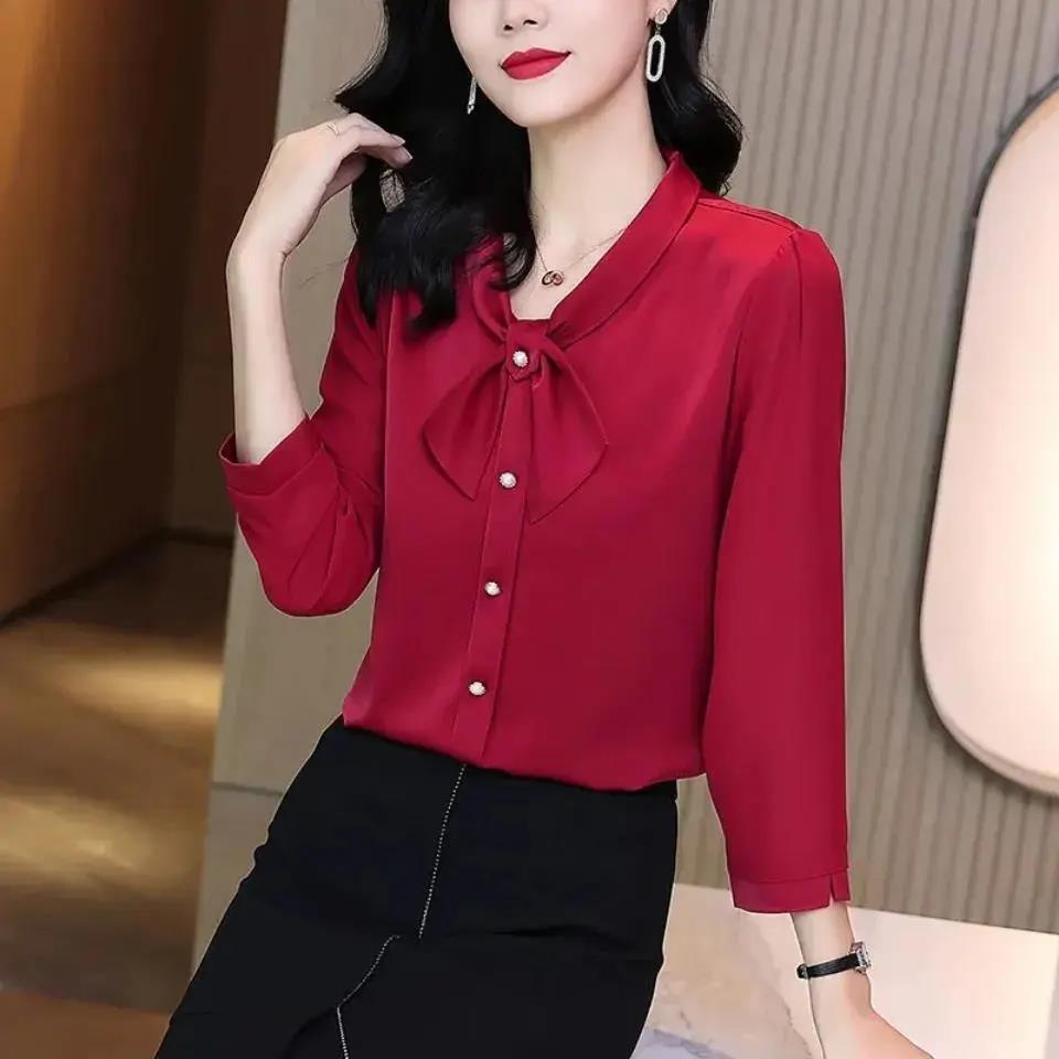 Áo Sơ Mi Phong Cách Phương Tây Mùa Thu Hợp Thời Trang Plus Size Cho Phụ Nữ Trung Niên