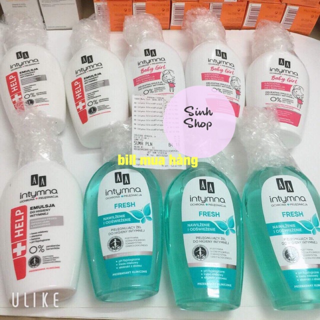 Dung Dịch Vệ Sinh AA Intymna Baby Girl cho bé gái