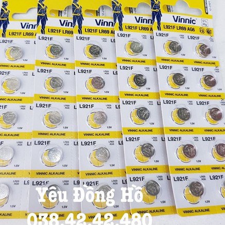 Vĩ 10 viên Pin Vinnic L921F AG6 SR920SW SR920 371 Chính Hãng