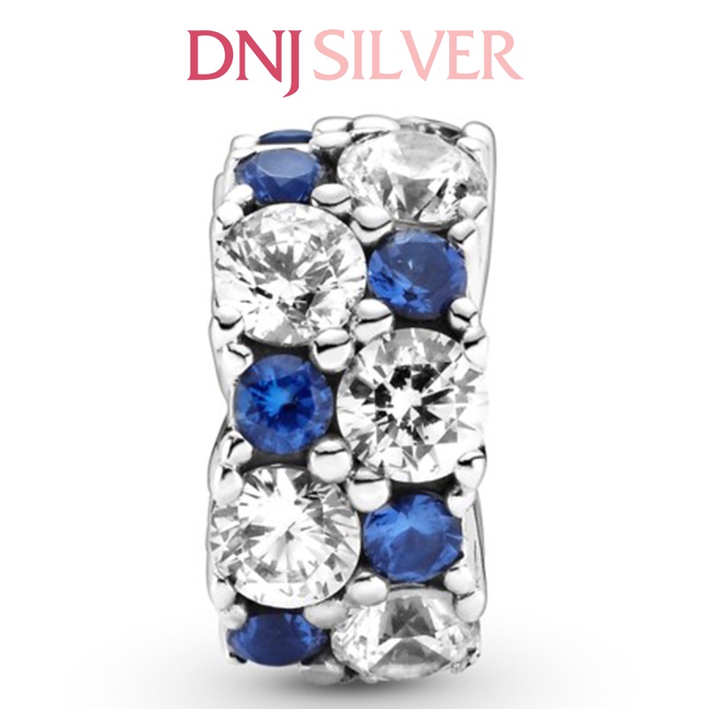 Charm bạc 925 cao cấp, hàng chuẩn bạc - Charm Clear &amp; Blue Sparkling thích hợp để mix vòng tay charm - DN170