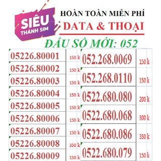 H29.5. THÁNH SIM SỐ ĐẸP ĐẦU SỐ MỚI FREE DATA