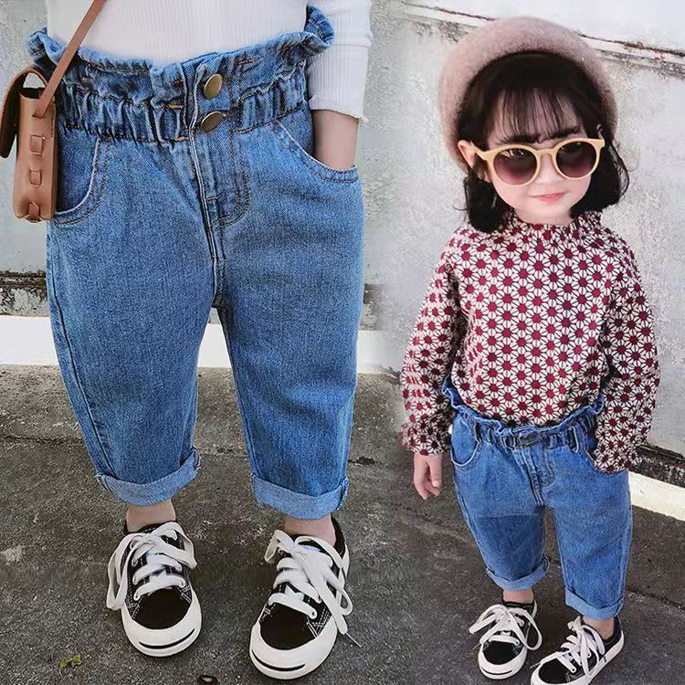 [Babycat] Hàng Có Sẵn Quần Jean Dài Phong Cách Nhật Bản Hàn Quốc Xuân Thu Xuân Thu Nhỏ Hàng Mới Dành Cho Bé Gái