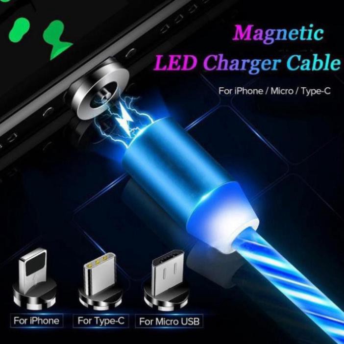 💥Mã giảm 15k💥Cáp sạc nam châm 3 đầu phát sáng theo dòng điện, sạc nhanh, tự ngắt khi sạc đầy 💥SIÊU HOT💥