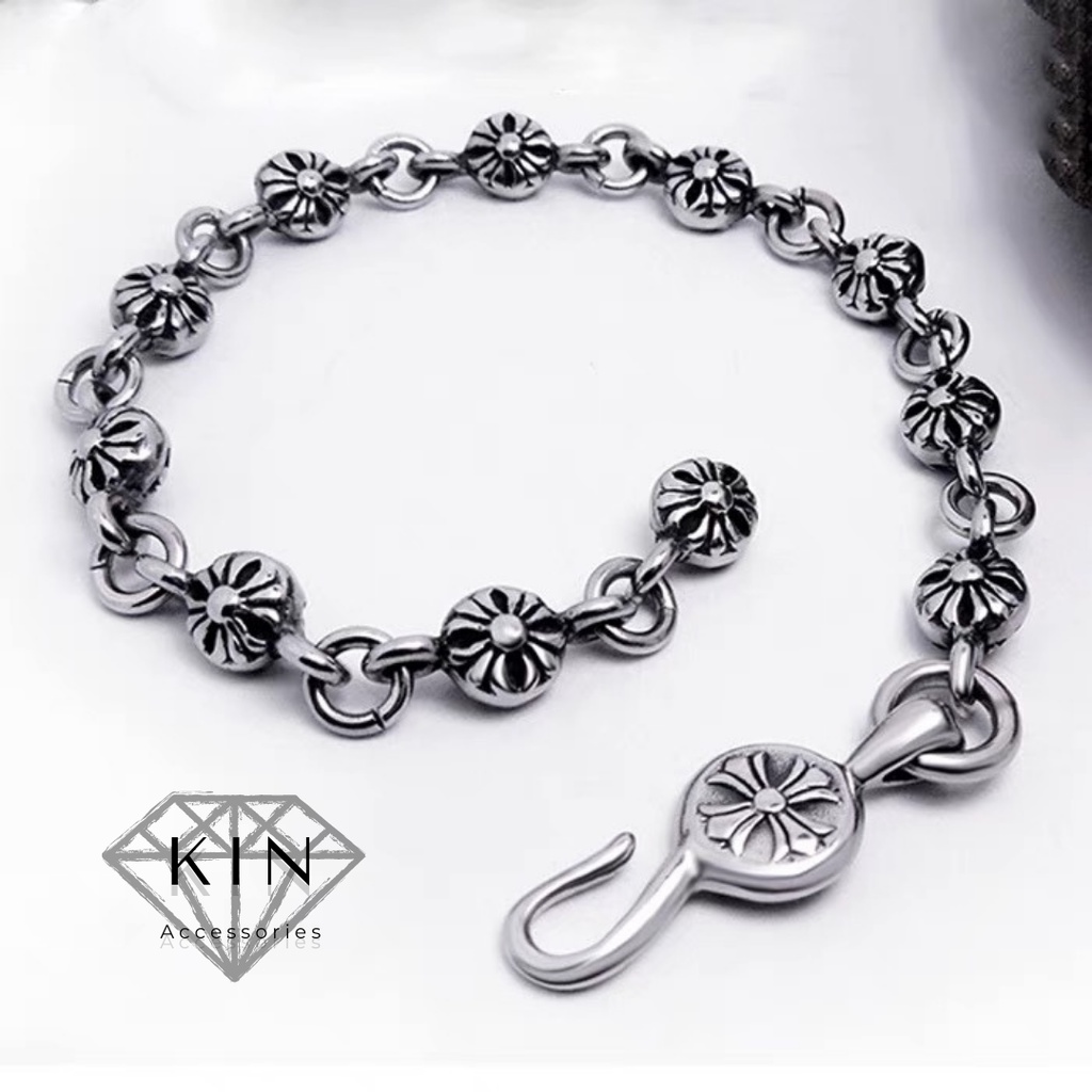 Vòng tay Chrome Heart | Vòng tay Nam Vintage | Trang sức Bạc 925 | Lắc tay Retro by [KIIN Accessories]