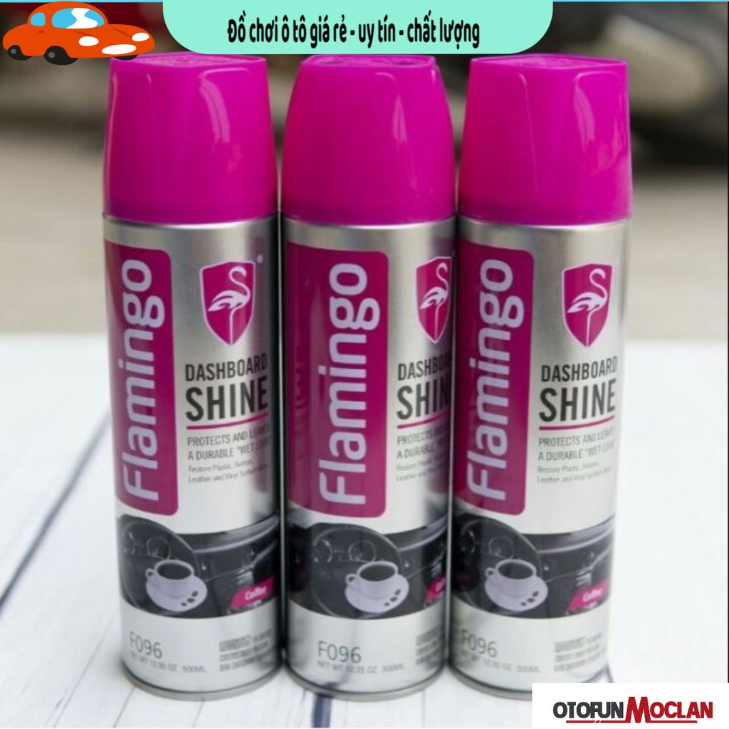 Combo 3 Chai xịt dưỡng bóng bảo vệ da và đồ nội thất Flamingo 500ml - Mùi cà phê