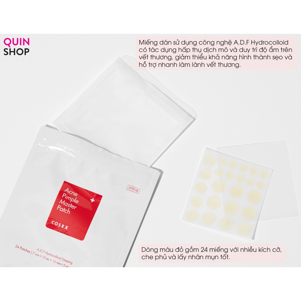 Miếng Dán Mụn Bọc, Mụn Trứng Cá, Mụn Sưng Cosrx Clear Fit Master, Acne Pimple Master, AC Collection Acne Patch