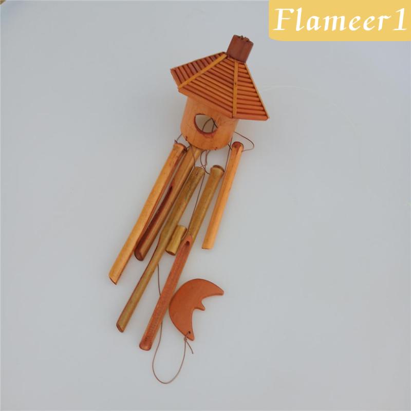 [Flameameer1] Chuông Gió Bằng Gỗ Tre Hình Ngôi Nhà Chim Melodic Cho Sân Vườn / Sân Vườn / Tiểu Cảnh