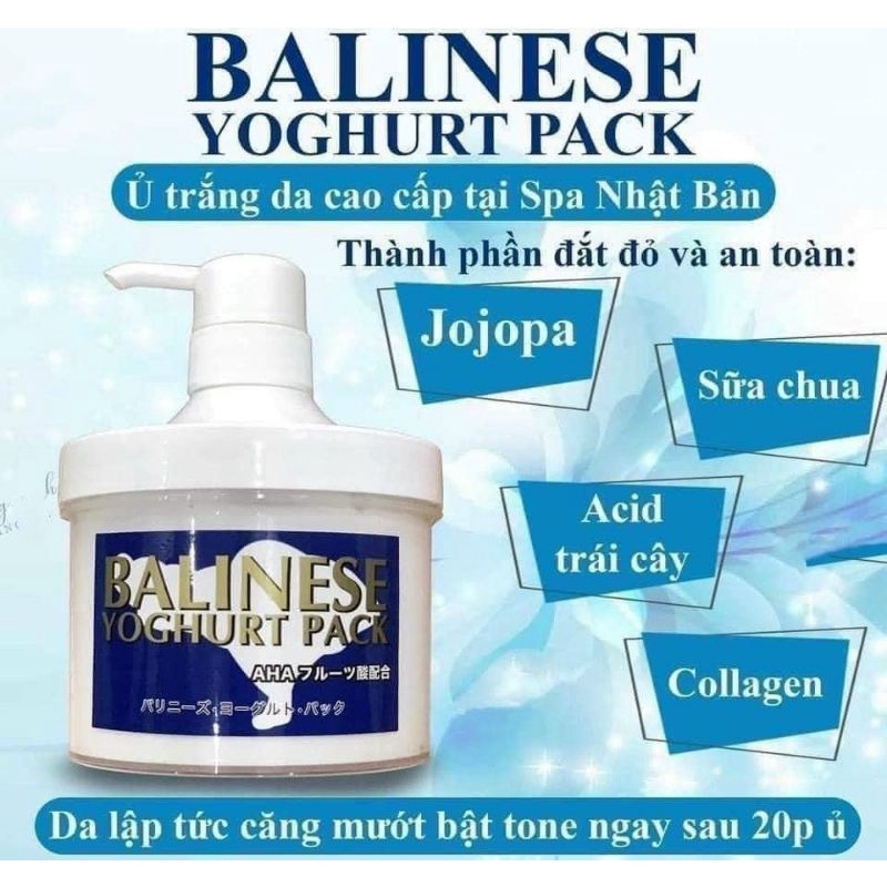 Ủ Trắng Sữa Chua Balinese Yoghurt Pack 500ml - Nhật Bản