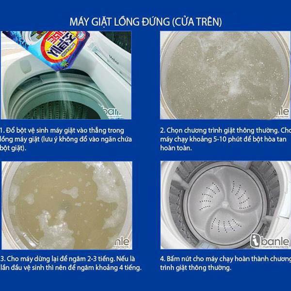 Gói bột vệ sinh, tẩy lồng máy giặt