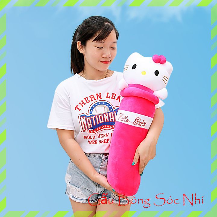Gối Ôm Hello Kitty  FREESHIP  Gấu Bông Sóc Nhí - Gấu bông gối ôm hello kitty xinh xắn