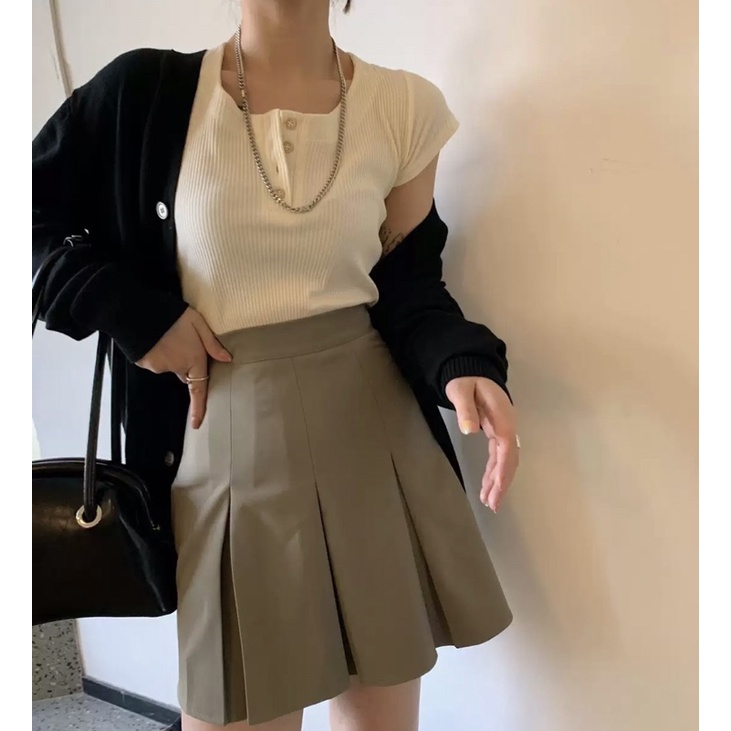 Chân váy ngắn tennis xếp ly to thời trang retro