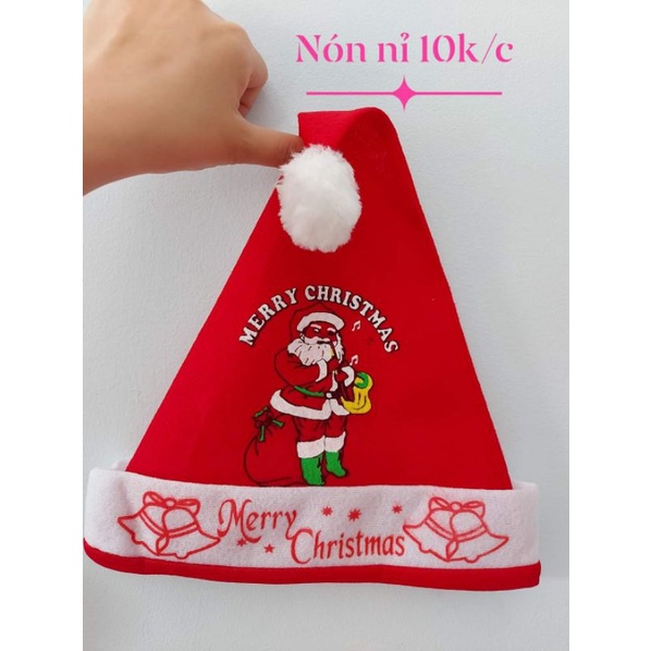 Nón Noel nhung/nỉ