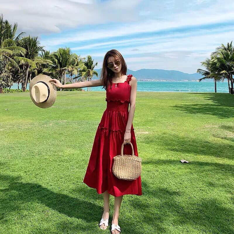 Đầm maxi đỏ chất mềm mịn cho chị em | BigBuy360 - bigbuy360.vn