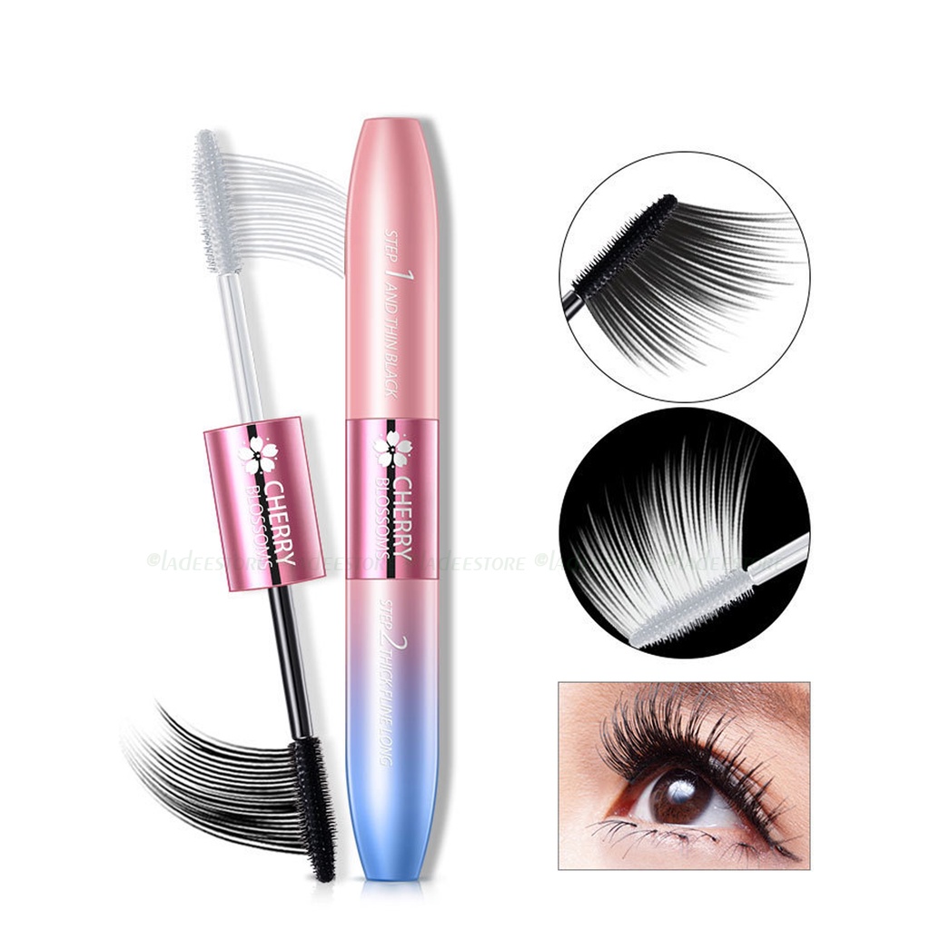 Mascara, Chuốt Mi Cong và Dài, Thiết Kế 2 Đầu Chuốt 1 Đầu Kéo Dài Mi, Đầu Còn Lại Làm Dày Và Cong Mi, Mascara Lâu Trôi