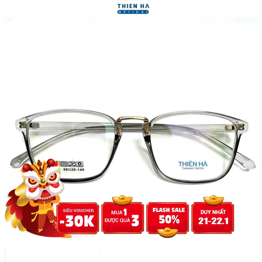 Gọng kính cận nam nữ vuông dẻo THIÊN HÀ OPTICAL nhựa nhẹ giá rẻ kiểu dáng Hàn Quốc trẻ trung nhiều màu G210