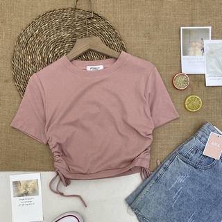 Áo croptop rút dây trơn