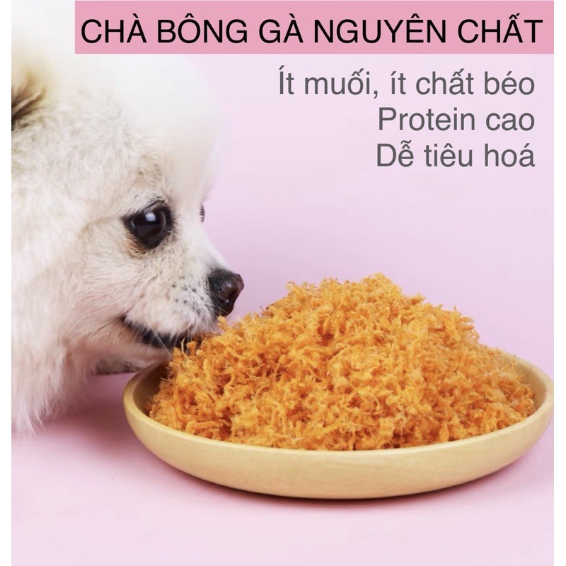 Chà bông / ruốc gà sấy nguyên chất ít muối, protein cao cho chó mèo