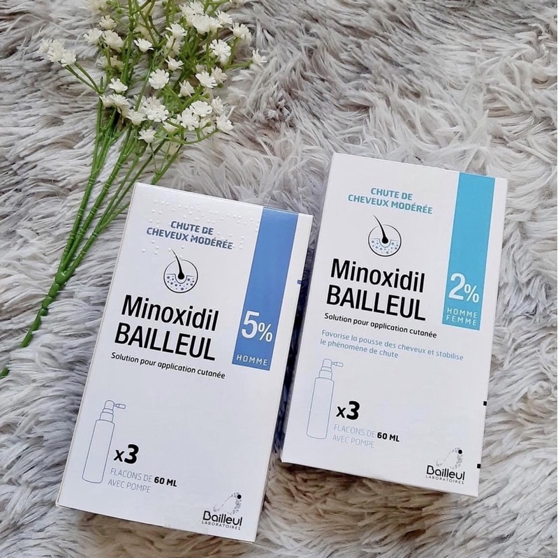 THUỐC XỊT TÓC MINOXIDIL 2% và 5% BAILLEUL của Pharmacie Pháp