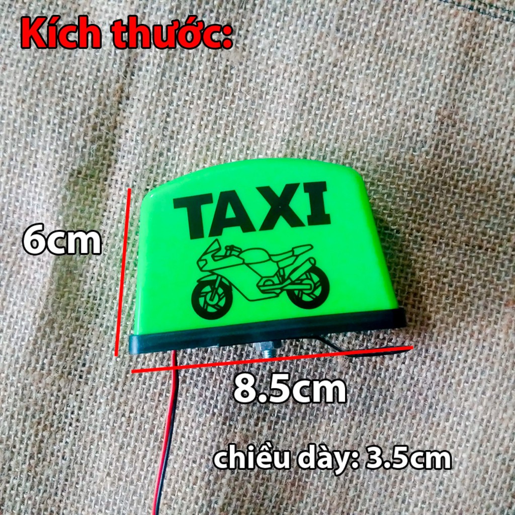 Đèn TAXI gắn chân kính hậu xe máy Xanh lá DC 12V